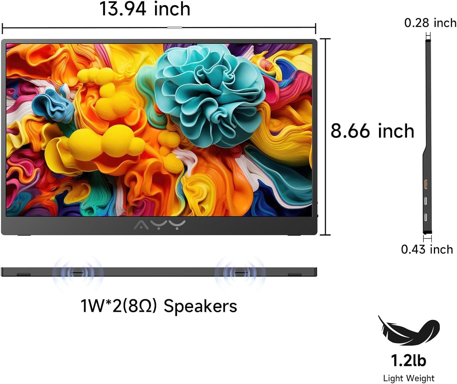 Monitor portátil 15.6 HDR 60Hz - Image 8