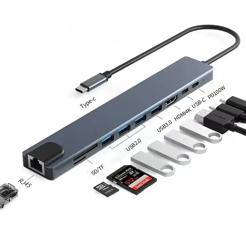 Adaptador USB Tipo C 10 en 1